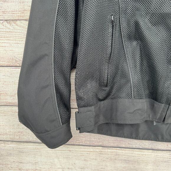 Black Brand Armored Motorcycle Jacket Mens 3XL Black Mesh Nylon Back Elbow - Picture 15 of 16